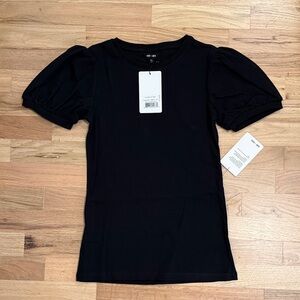 Saint + Sofia Cavendish Puff Sleeve Tee Black
